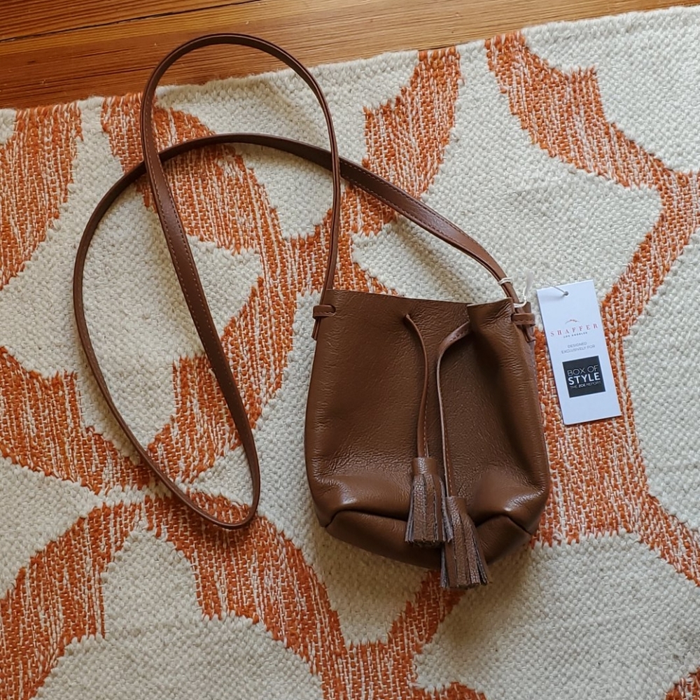 Shaffer LA leather mini bucket bag NWT